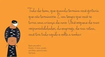 Página ilustrada do estudo, com uma águia-pescadora